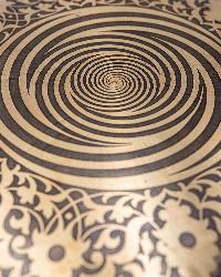 Tibetan [handmade] Gongs With [spiral] Design, Wind Gong, Flat Gong