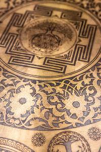 Tibetan [handmade] Gongs With [mandala] Design, Wind Gong, Flat Gong