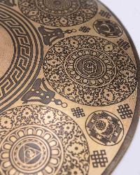 Tibetan [handmade] Gongs With [om] Design, Wind Gong, Flat Gong