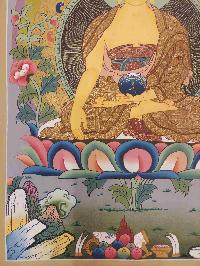 [24k Gold], Buddhist Hand Painting Thangka Of Shakyamuni Buddha, [hand Painted, Real Gold]