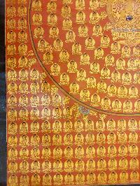Buddhist Hand Painting Thangka Of 365 Buddha, [hand Painted, Real Gold]