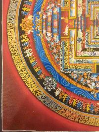 Buddhist Hand Painting Thangka Of Kalachakra Mandala, [hand Painted, Real Gold], Lamas Art, Wheel Of Time