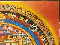 Buddhist Hand Painting Thangka Of Kalachakra Mandala, [hand Painted, Real Gold], Lamas Art, Wheel Of Time