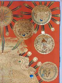 Buddhist Hand Painting Thangka Of Sahasrabhuja Avalokitesvara, [hand Painted, Real Gold], Lamas Art