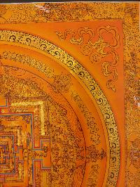 Buddhist Hand Painting Thangka Of Kalachakra Mandala [hand Painted, Real Gold], Lamas Art