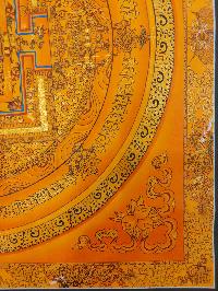 Buddhist Hand Painting Thangka Of Kalachakra Mandala [hand Painted, Real Gold], Lamas Art