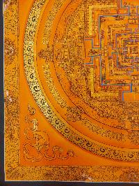 Buddhist Hand Painting Thangka Of Kalachakra Mandala [hand Painted, Real Gold], Lamas Art