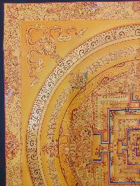 Buddhist Hand Painting Thangka Of Kalachakra Mandala [hand Painted, Real Gold], Lamas Art