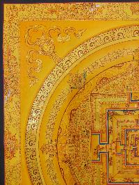 Buddhist Hand Painting Thangka Of Kalachakra Mandala [hand Painted, Real Gold], Lamas Art