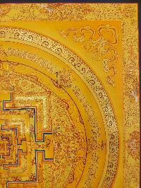 Buddhist Hand Painting Thangka Of Kalachakra Mandala [hand Painted, Real Gold], Lamas Art