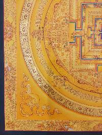 Buddhist Hand Painting Thangka Of Kalachakra Mandala [hand Painted, Real Gold], Lamas Art