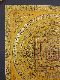 Buddhist Hand Painting Thangka Of Kalachakra Mandala [hand Painted, Real Gold], Lamas Art