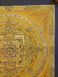 Buddhist Hand Painting Thangka Of Kalachakra Mandala [hand Painted, Real Gold], Lamas Art