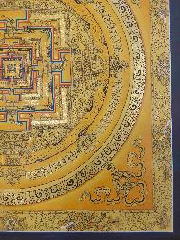 Buddhist Hand Painting Thangka Of Kalachakra Mandala [hand Painted, Real Gold], Lamas Art