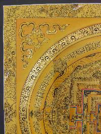 Buddhist Hand Painting Thangka Of Kalachakra Mandala [hand Painted, Real Gold], Lamas Art