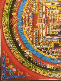 Buddhist Hand Painting Thangka Of Kalachakra Mandala [hand Painted, Real Gold], Lamas Art