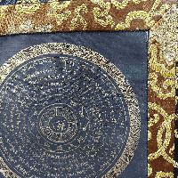 Buddhist Hand Painting Thangka Of Mandala With Polyester Brocade, [hand Painted]