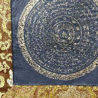 Buddhist Hand Painting Thangka Of Mandala With Polyester Brocade, [hand Painted]