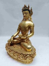 Buddhist Handmade Statue Of Crown Shakyamuni Buddha, [face Painted, Stone Setting]