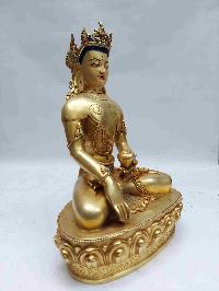 Buddhist Handmade Statue Of Crown Shakyamuni Buddha, [face Painted, Stone Setting]