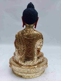 Buddhist Handmade Statue Of Shakyamuni Buddha, [face Painted, Full Gold Plated]