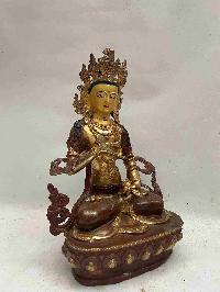 Buddhist Handmade Statue Of Vajrasattva, [partly Gold Plated, Face Painted]