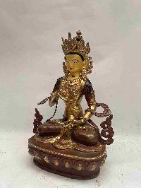 Buddhist Handmade Statue Of Vajrasattva, [partly Gold Plated, Face Painted]