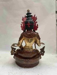 Buddhist Handmade Statue Of Vajrasattva, [partly Gold Plated, Face Painted]