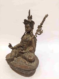 Buddhist Handmade Statue Of Padmasambhava [guru Rinpoche], [chocolate Oxidized], [sold]