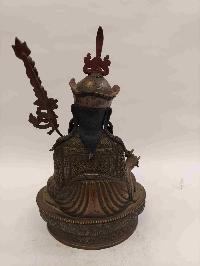 Buddhist Handmade Statue Of Padmasambhava [guru Rinpoche], [chocolate Oxidized], [sold]