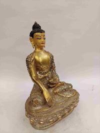 Buddhist Handmade Statue Of Shakyamuni Buddha, [full Gold Plated, Silver Plated, Face Painted]