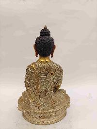 Buddhist Handmade Statue Of Shakyamuni Buddha, [full Gold Plated, Silver Plated, Face Painted]
