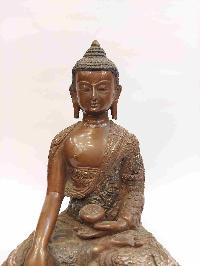 Buddhist Handmade Statue Of Shakyamuni Buddha, [chocolate Oxidized]