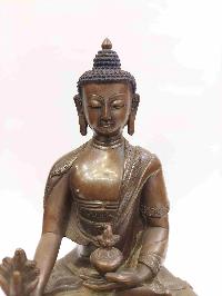 Buddhist Handmade Statue Of Medicine Buddha, [chocolate Oxidized]