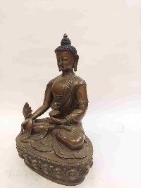 Buddhist Handmade Statue Of Medicine Buddha, [chocolate Oxidized]