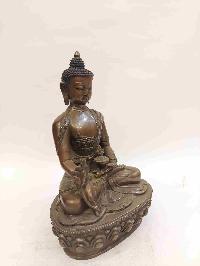 Buddhist Handmade Statue Of Medicine Buddha, [chocolate Oxidized]