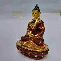 Buddhist Miniature Statue Of Amitabha Buddha, [partly Gold Plated, Face Painted]