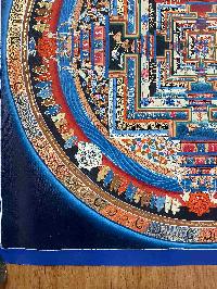 Buddhist Handmade Thangka Of Kalachakra Mandala, [hand Painted]