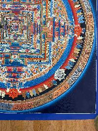 Buddhist Handmade Thangka Of Kalachakra Mandala, [hand Painted]