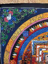 Buddhist Handmade Thangka Of Kalachakra Mandala, [hand Painted]