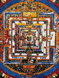 Buddhist Handmade Thangka Of Kalachakra Mandala, [hand Painted]