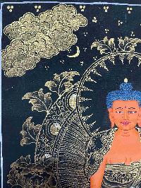 Buddhist Handmade Thangka Painting Of Shakyamuni Buddha, [real Gold, Hand Painted]