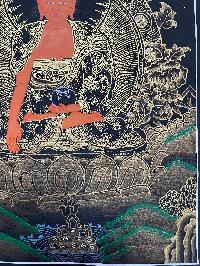 Buddhist Handmade Thangka Painting Of Shakyamuni Buddha, [real Gold, Hand Painted]