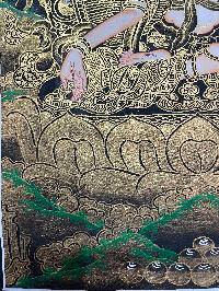 Buddhist Handmade Thangka Painting Of White Tara, [real Gold, Hand Painted]