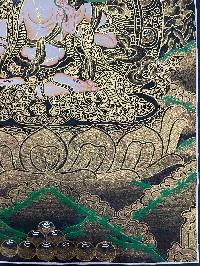 Buddhist Handmade Thangka Painting Of White Tara, [real Gold, Hand Painted]