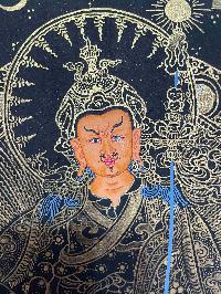 Buddhist Handmade Thangka Painting Of Padmasambhava, Guru Rimpuche [real Gold, Hand Painted]