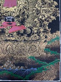 Buddhist Handmade Thangka Painting Of Amitabha Buddha, [real Gold, Hand Painted]