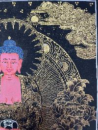 Buddhist Handmade Thangka Painting Of Amitabha Buddha, [real Gold, Hand Painted]