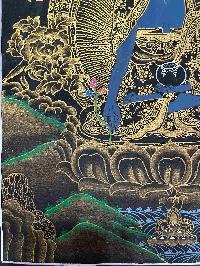 Buddhist Handmade Thangka Painting Of Medicine Buddha, [real Gold, Hand Painted]