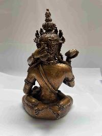 Buddhist Handmade Statue Of Vajrasattva With Consort, [shakti], Yab-yum, [full Gold Plated, Antique Finishing]